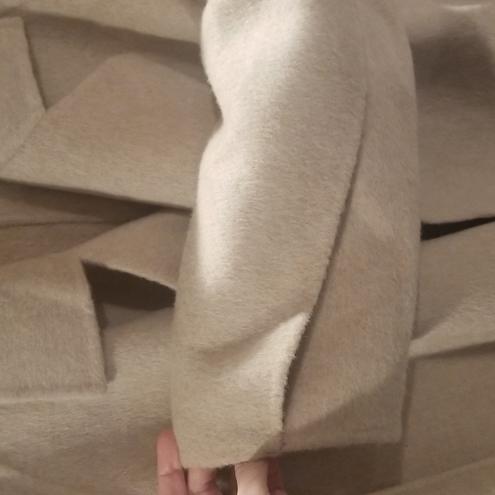NWT Sylvia Alpaca Wool Belted Trench Coat (Buttermilk) - NAP Loungewear - Picture 12 of 15